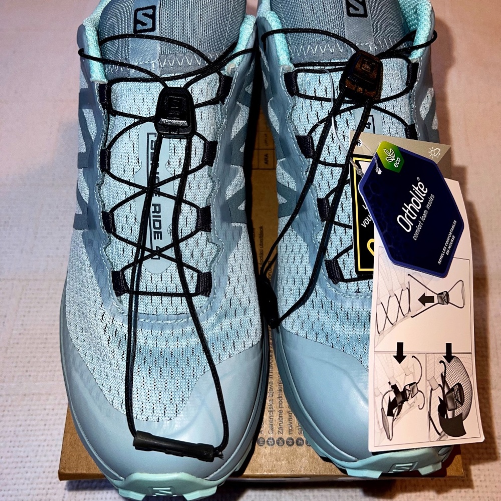 Salomon SENSE RIDE 4 GORE-TEX INVISIBLE FIT Womens US 9 Trail Running Shoe Slate